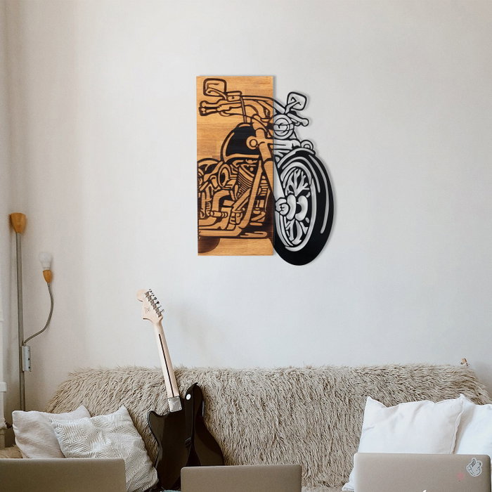 Wallity Chopper 2 Accesorio Decorativo de Pared Negro y Nogal